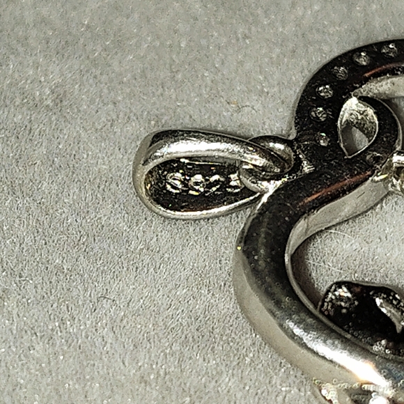 VINTAGE STERLING SILVER INITIAL "A" LOVE HEART PENDANT WITH 14K GOLD ROSE .925 - Picture 7 of 9